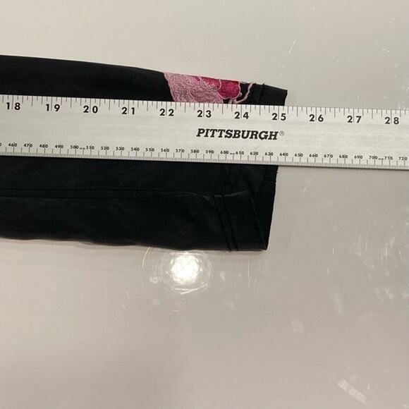 Vintage ESCADA SPORT Blazer Jacket 36~S SILK Black/Grey Pink-Embroidery-Peacock - Picture 15 of 16